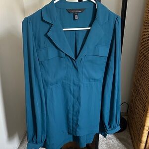 White House Black Market Teal Blouse